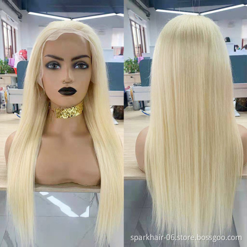 Raw Virgin Cuticle Aligned Brazilian Human Hair Transparent Lace Frontal 613 HD Lace Front Wig With Baby Hair For Black Women